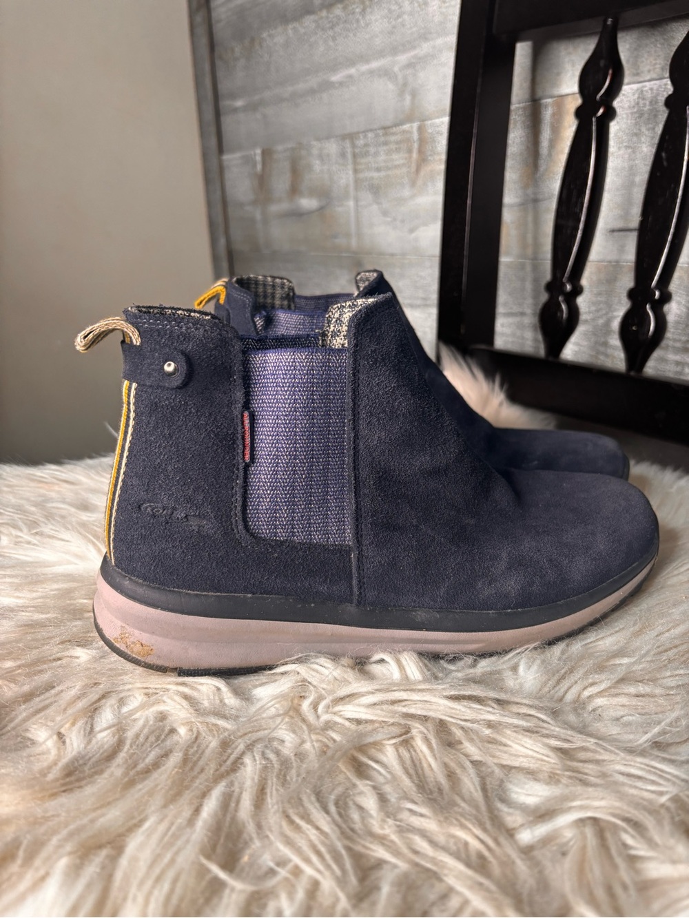 Allrounder by Mephisto Navy Suede Chelsea Boot - Comfortable Slip-On walking